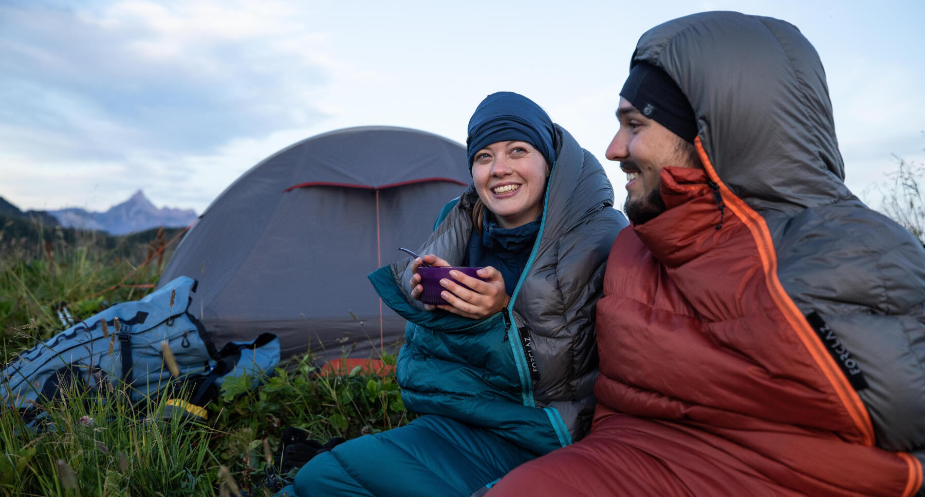 sacos cama com enchimento de penas decathlon