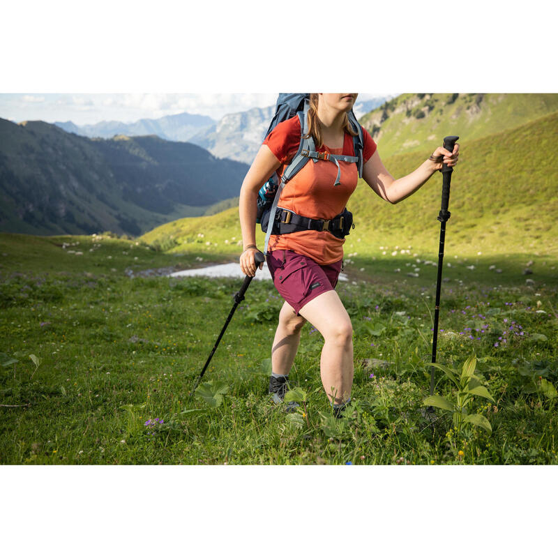 Short de trek montagne - TREK 500 violet femme