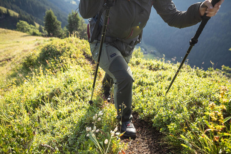 Bocanci Înalți Lați din piele Impermeabili Trekking MT100 Damă