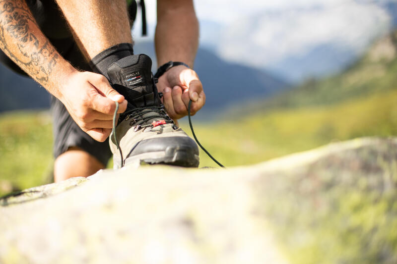 Buty trekkingowe męskie Forclaz MT100 szerokie, skóra, wodoodporne 