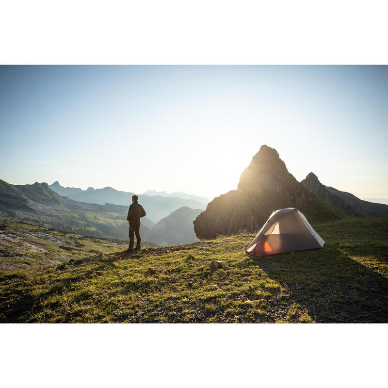 Eenpersoons koepeltent voor trekking MT900 grijs