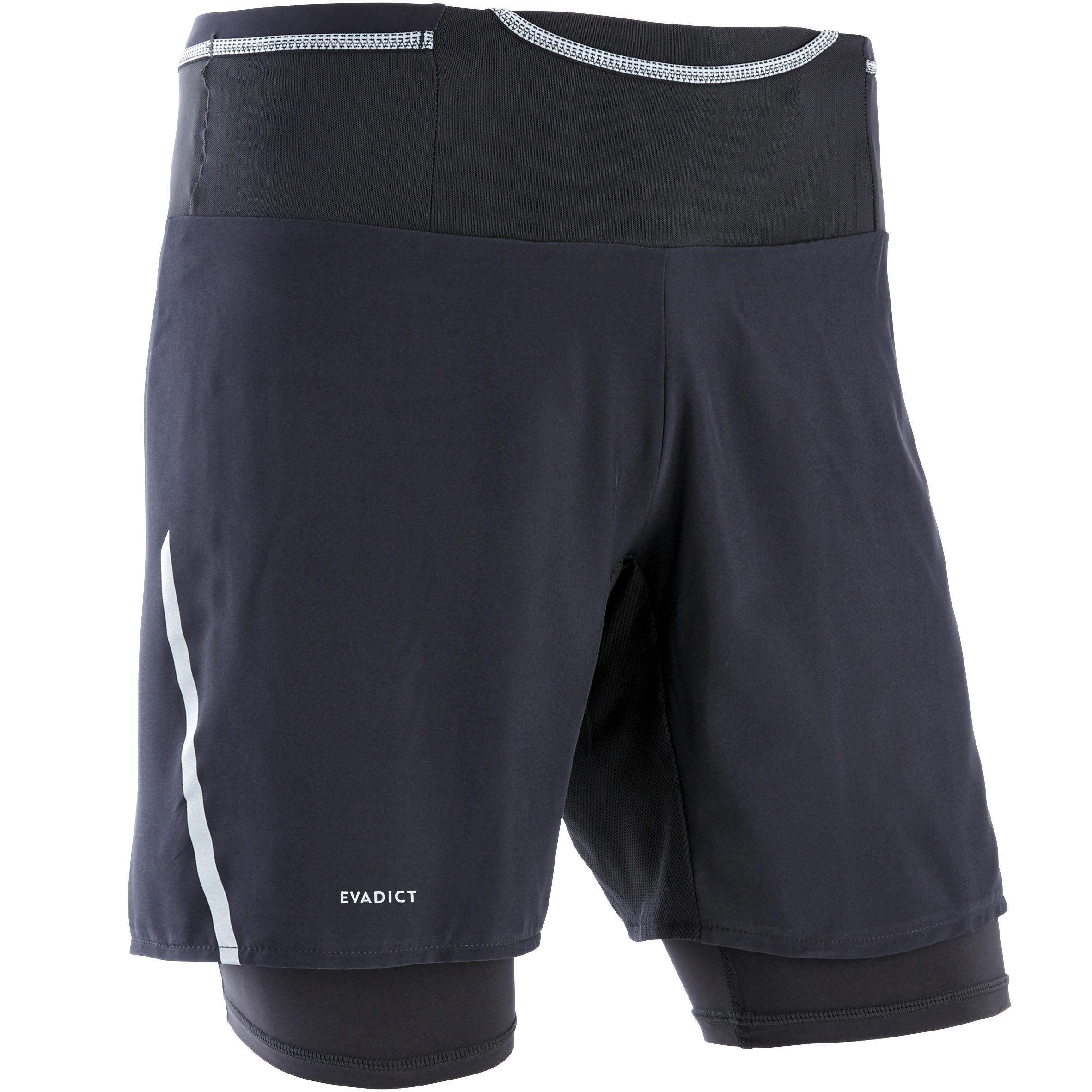 Short cuissard de course en sentier homme - noir - EVADICT