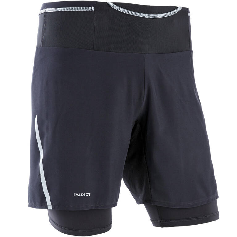 MEN'S TRAIL RUNNING TIGHT SHORTS COMFORT - BLACK