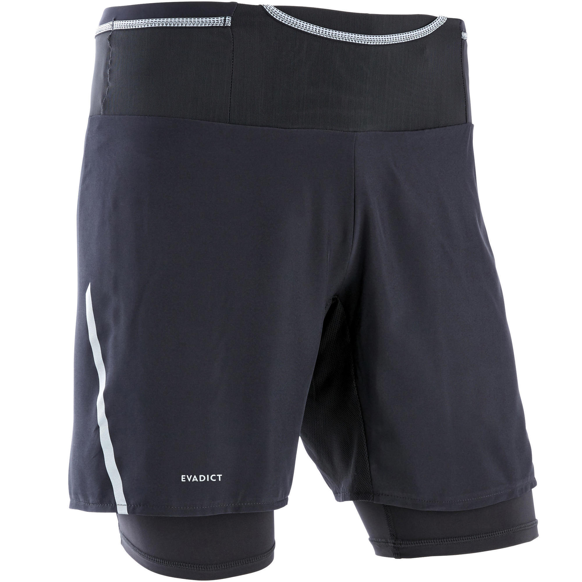 PANTALONCINI DA TRAIL RUNNING COMFORT DA UOMO NERI