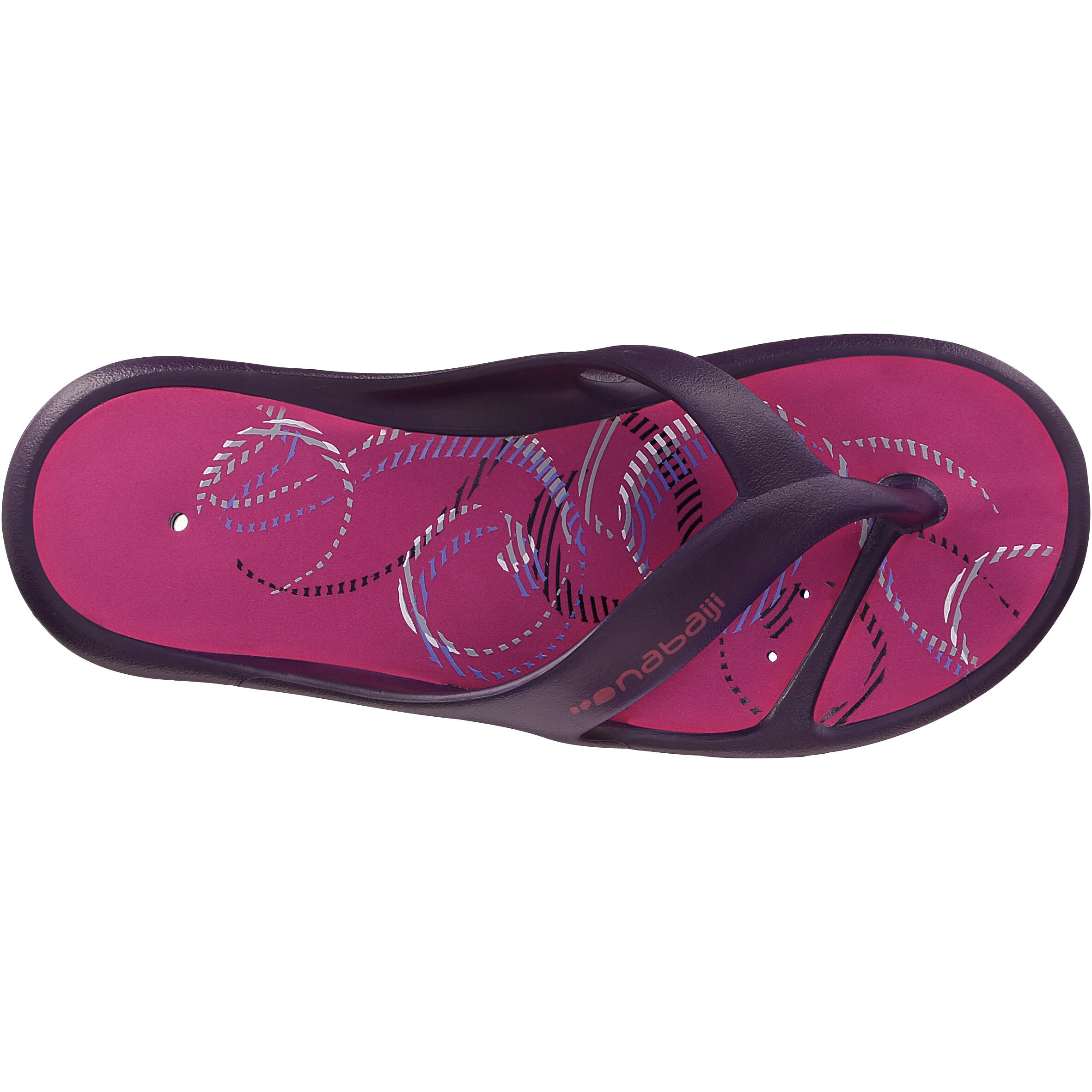 Women's pool flip-flops - Purple Printed 5/10