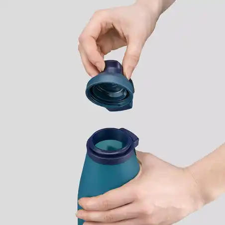Soft & Compressible Trekking Water Bottle Trek 500 Soft 0.6L - Blue
