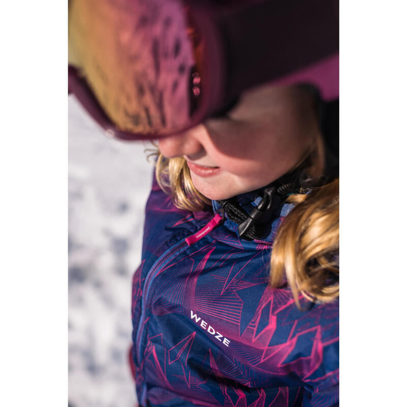 Chaqueta de Esquí y Nieve Niños Ski-P 100 Warm Reversible Azul Rosa