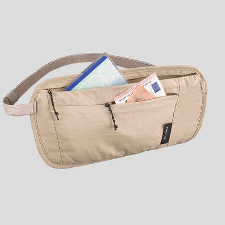 Riñonera discreta de trekking viaje TRAVEL RFID beige - Decathlon