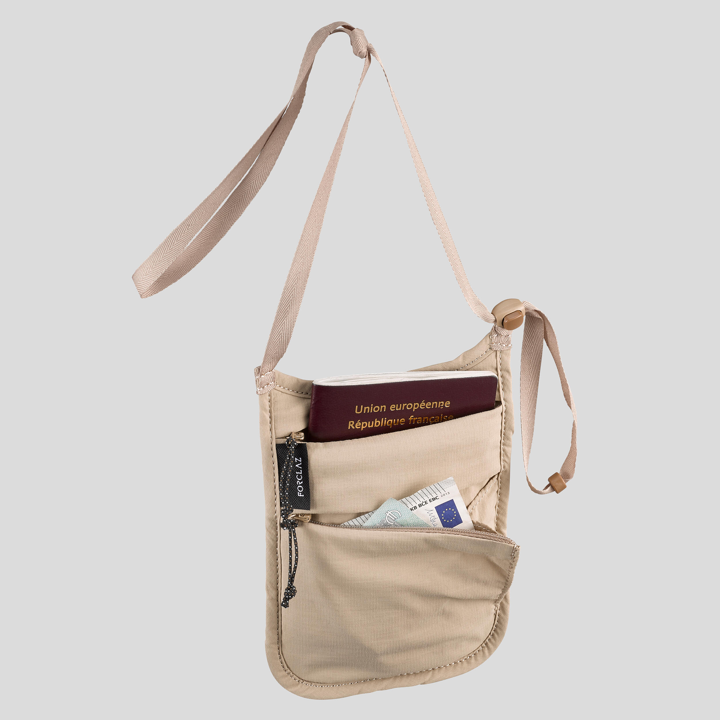 Travel RFID Neck Pouch - Beige - FORCLAZ