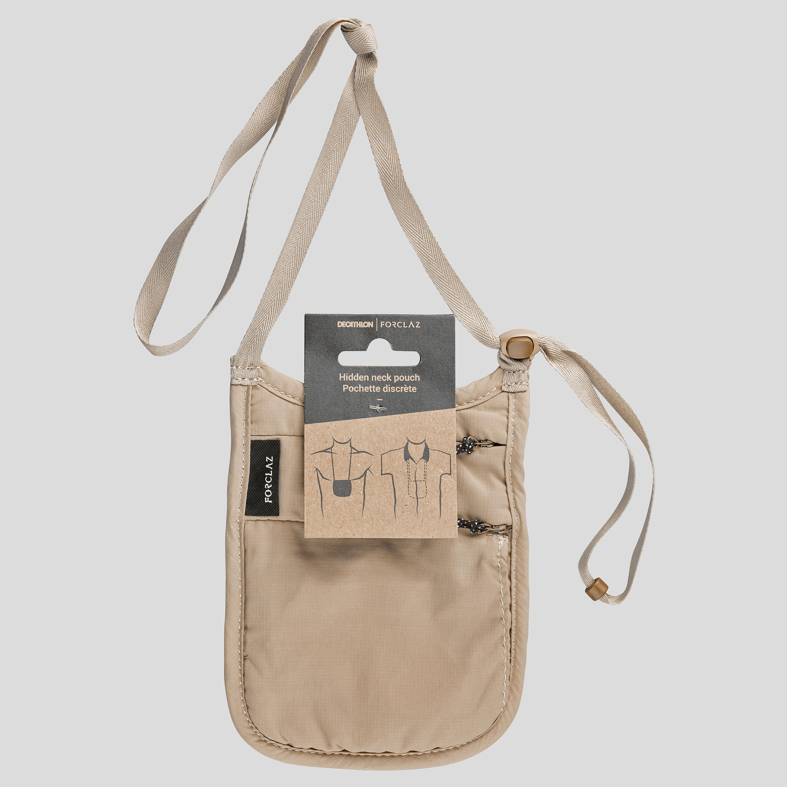 Travel RFID Neck Pouch - Beige - FORCLAZ