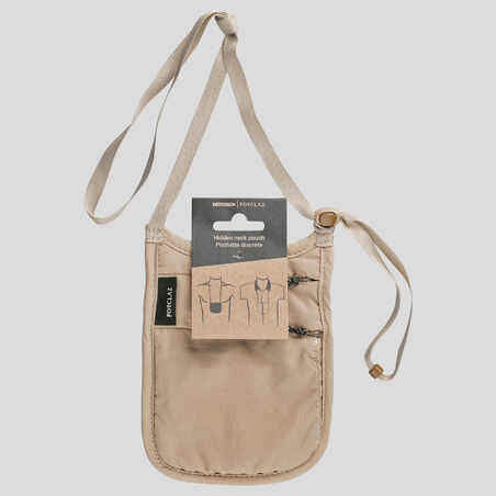 Discreet neck pouch TRAVEL RFID Beige