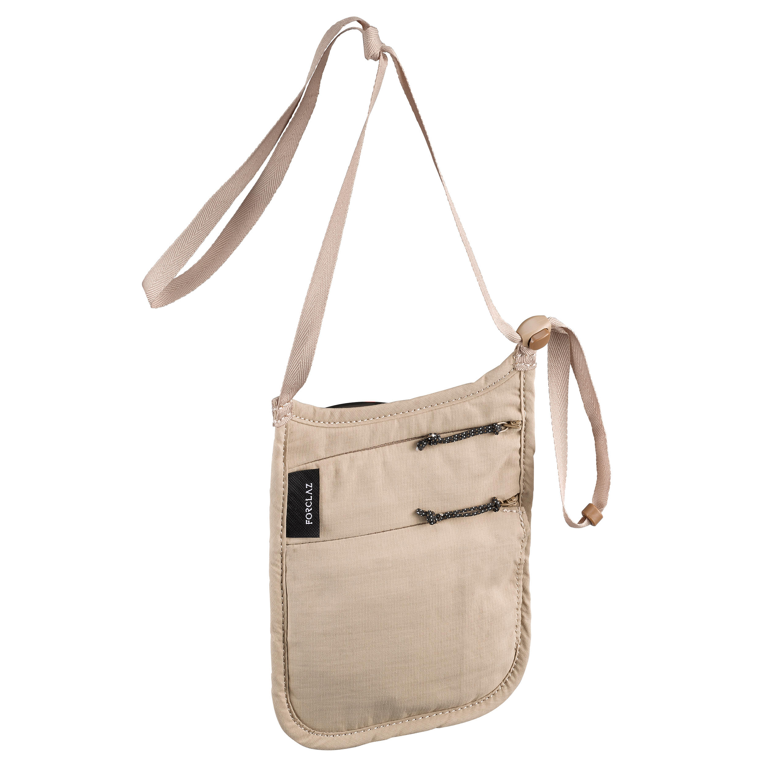 Sacoche tour de cou discr te TRAVEL RFID beige FORCLAZ Decathlon.ch