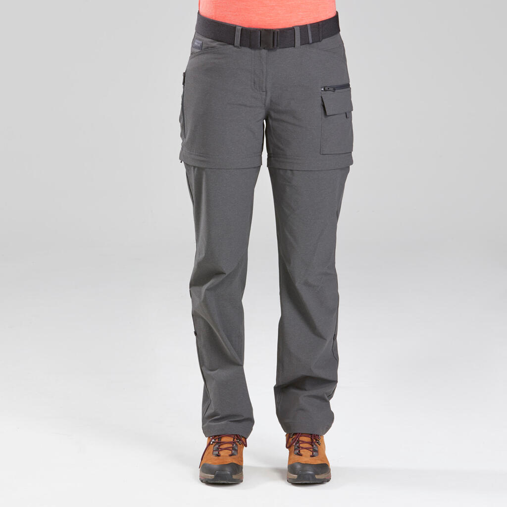 Pantalones de Montaña y Trekking Mujer Desmontables Forclaz Travel500