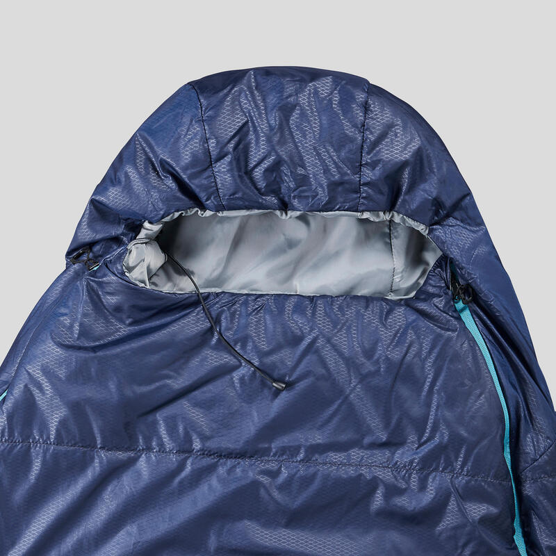 Outdoor Trekking Polyester Uyku Tulumu - Mavi - MT500 15 °C Konfor