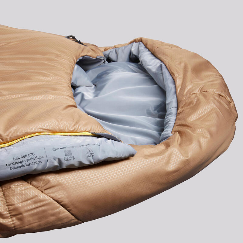 Saco de dormir guata 0°C confort forma momia Forclaz Trek500 Light
