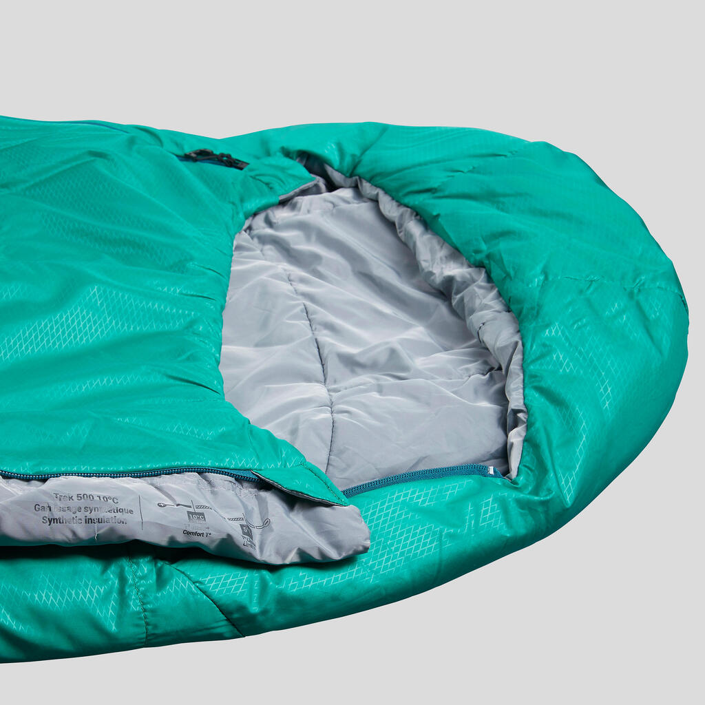 Turistinis miegmaišis „MT500 10°C“ iš poliesterio, mėlynas