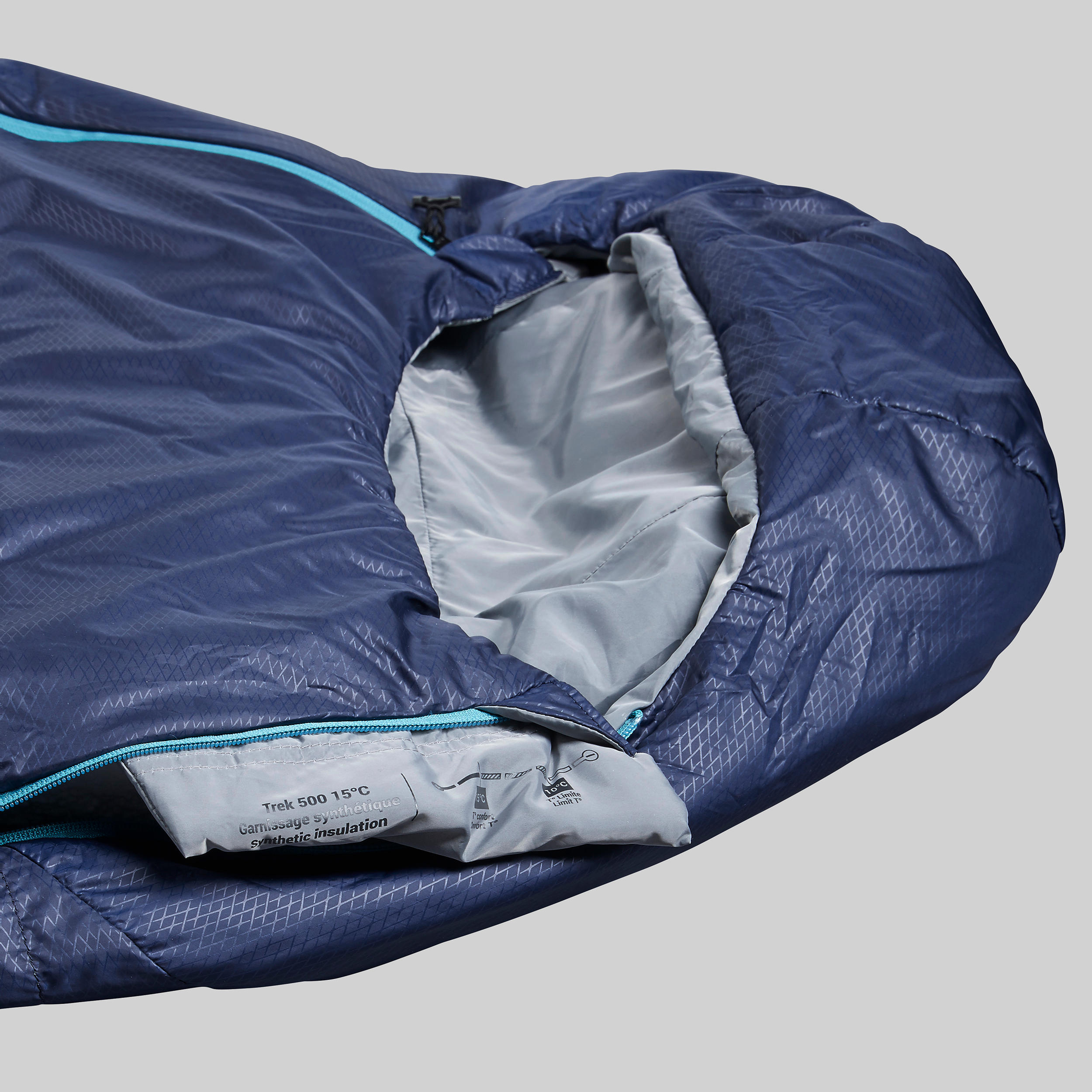 Camping Sleeping Bag 15°C – MT 500 Blue - FORCLAZ