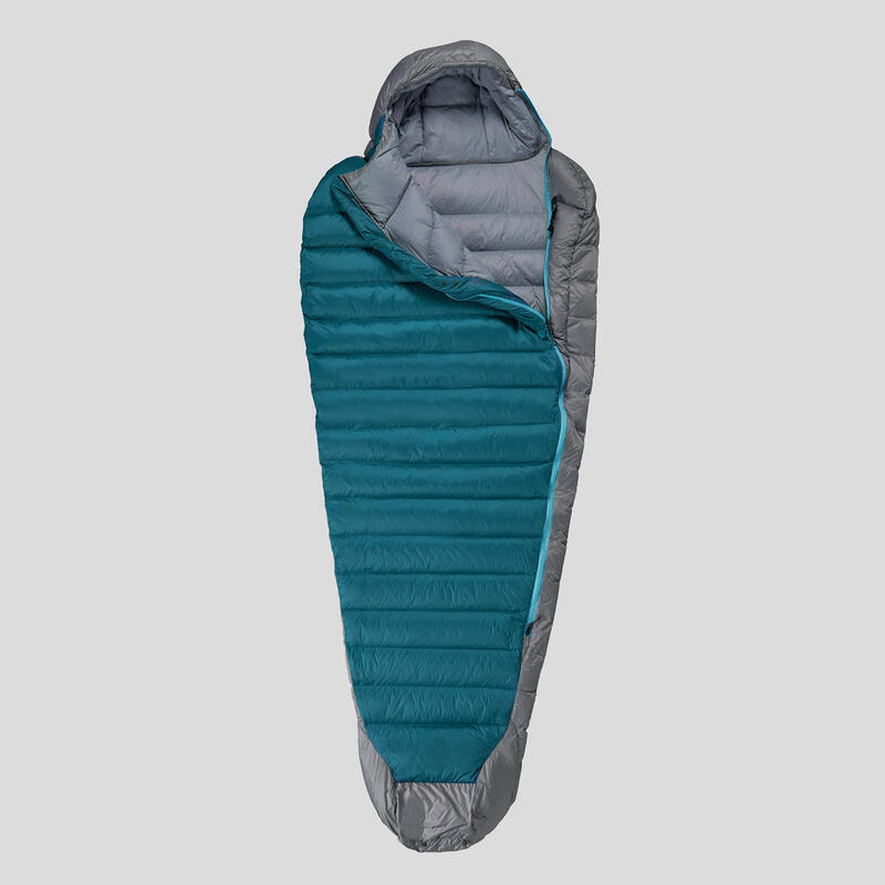 Saco de dormir plumón 10 ºC confort forma de momia vivac Forclaz Trek900