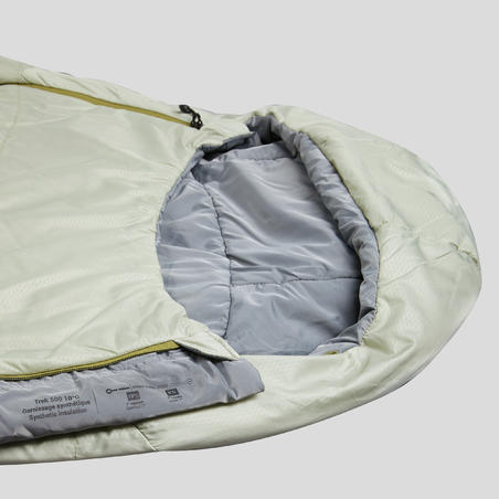 Спальний мішок TREK 500 для трекінгу до 10°C сірий