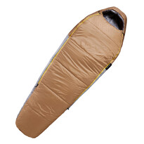 Спальный мешок для походов кокон синтепон 0С стыкуемый серо-коричневый TREK 500 Forclaz