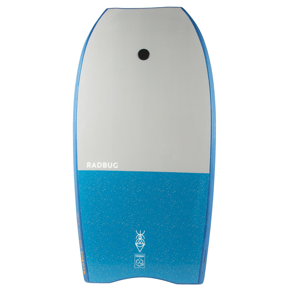 Tabla de bodyboard con leash para la muñeca Olaian 100 azul