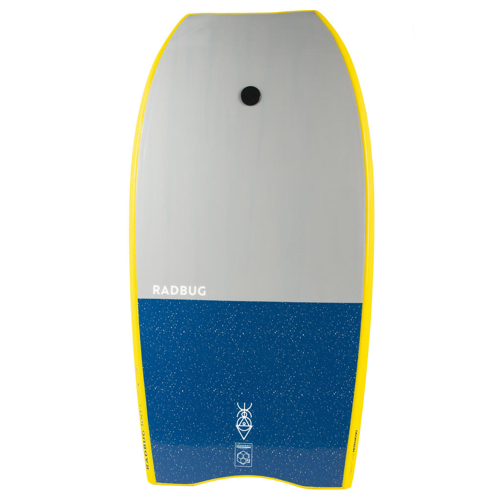 Bodyboard 100 blue yellow with wrist leash