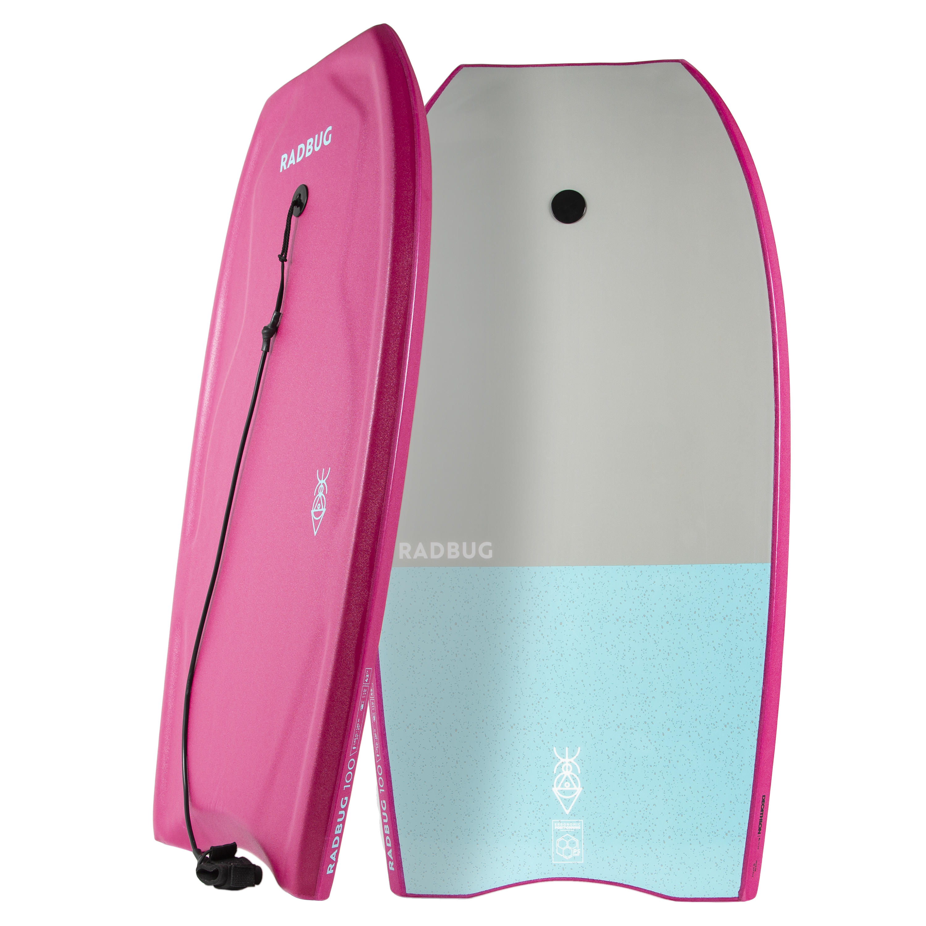 thumbnail image 2 of Body Boards, 33"-43" Bodyboard For Beach With Wrist Leash Solid Pe Eva Closed Cell Waterproof Foam Surfing For Kids And Adults 2 of 10