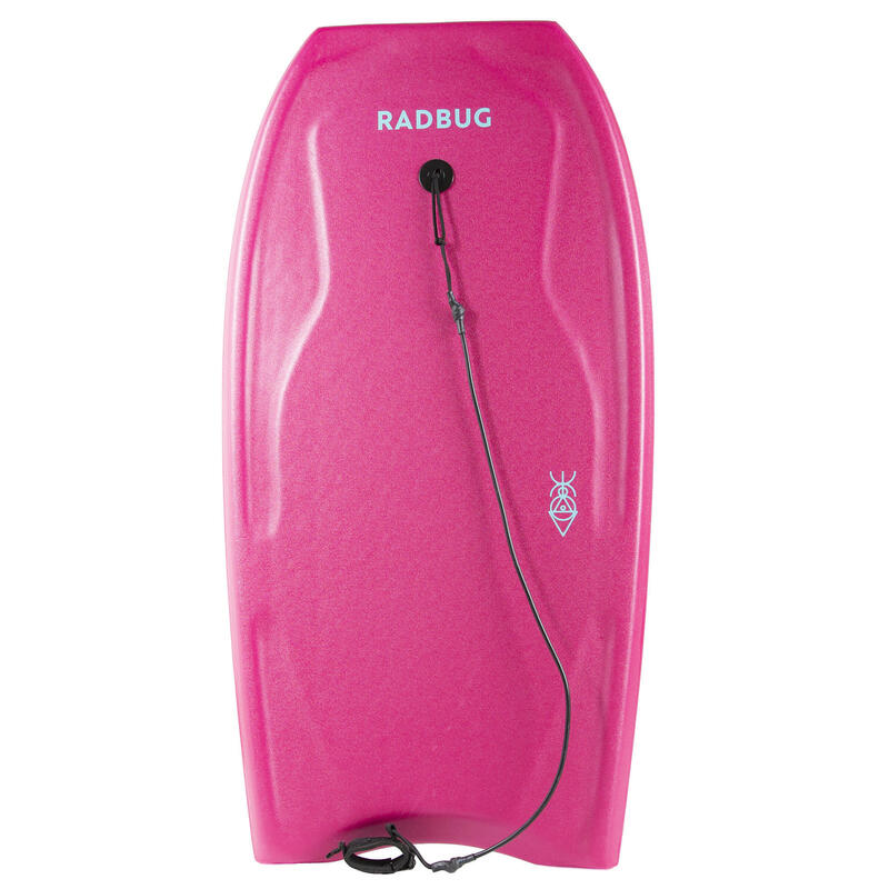 Prancha de Bodyboard 100 com Leash de Pulso Rosa