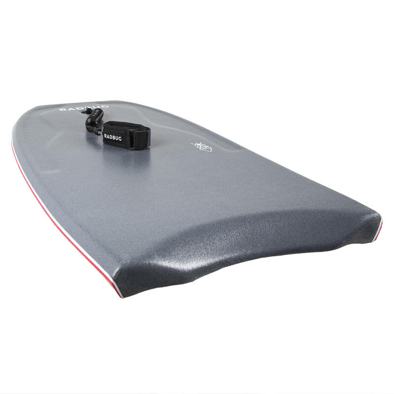 Bodyboard soft 500 grigio-rosso + leash