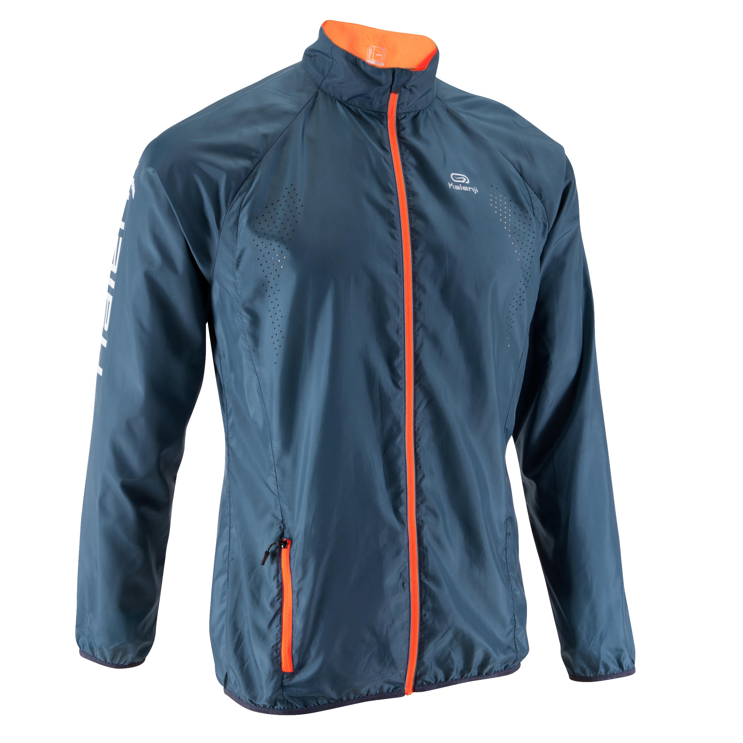 KALENJI Men's Trail Running Windproof Jacket - Grey/Orange