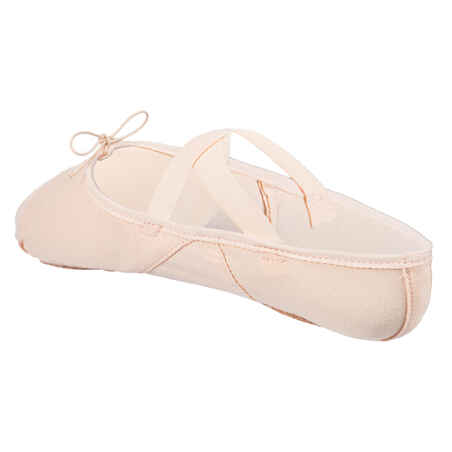 Stretch Canvas Split-Sole Demi-Pointe Ballet Shoes Size 7 to 7.5 - Salmon