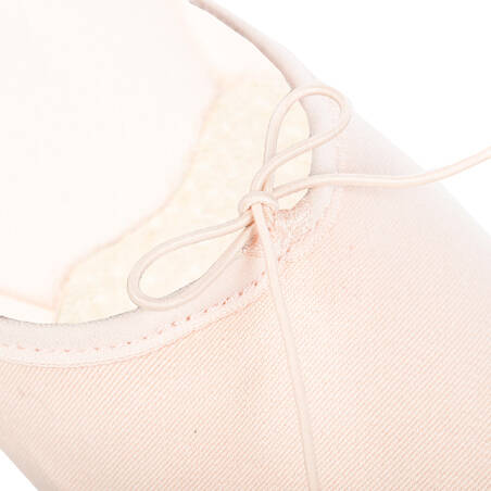 Split-Sole Stretch Canvas Demi-Pointe Ballet Shoes - Salmon Pink