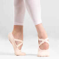 Stretch Canvas Split-Sole Demi-Pointe Ballet Shoes Size 7 to 7.5 - Salmon