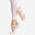 Balletschoenen stretch canvas demi-pointes met splitzool zalmroze maat 28-40