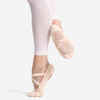 Stretch Canvas Split-Sole Demi-Pointe Ballet Shoes Size 9.5C to 6.5 - Salmon