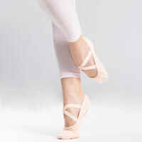 Stretch Canvas Split-Sole Demi-Pointe Ballet Shoes Size 7 to 7.5 - Salmon