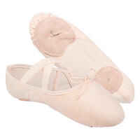 Stretch Canvas Split-Sole Demi-Pointe Ballet Shoes Size 9.5C to 6.5 - Salmon