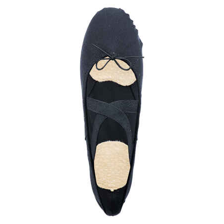 Stretch Canvas Split-Sole Demi-Pointe Ballet Shoes Size 7.5 to 8 - Black