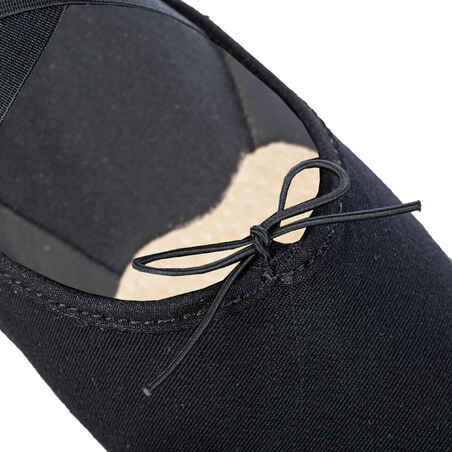 Stretch Canvas Split-Sole Demi-Pointe Ballet Shoes Size 7.5 to 8 - Black
