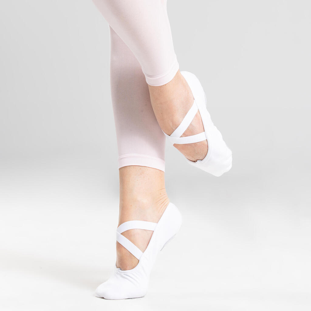 Stretch Canvas Split-Sole Demi-Pointe Ballet Shoes Size 7½ to 8 - White