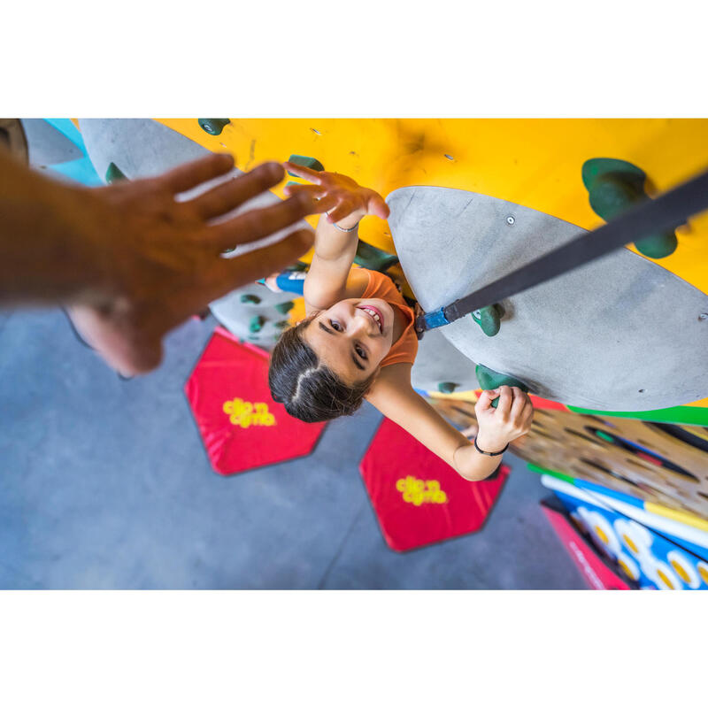 Camiseta de escalada y montaña tirantes Niños 7-15 años Simond Jumbo salmón