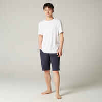 Men's Short-Sleeved Crew Neck Cotton Fitness T-Shirt 500 - Glacier White