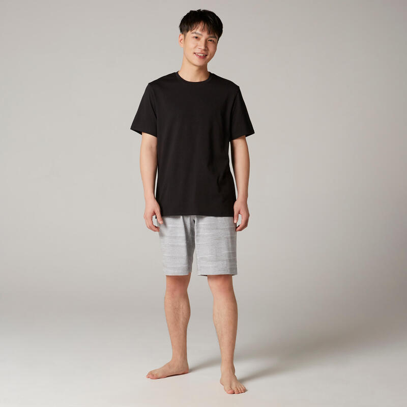 Tricou Regular 500 Fitness din bumbac Negru Bărbați  
