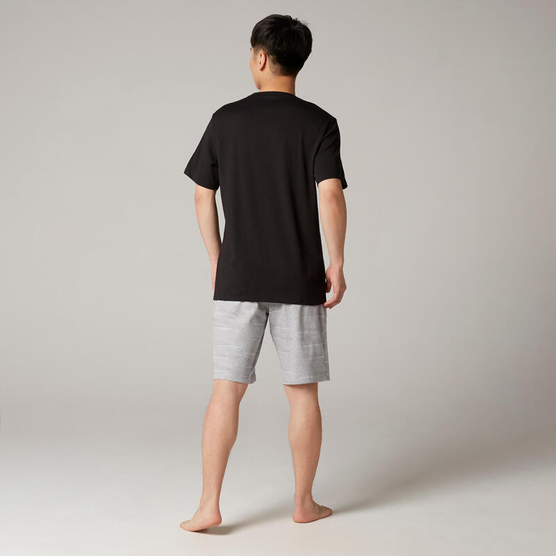 Tricou Regular 500 Fitness din bumbac Negru Bărbați  