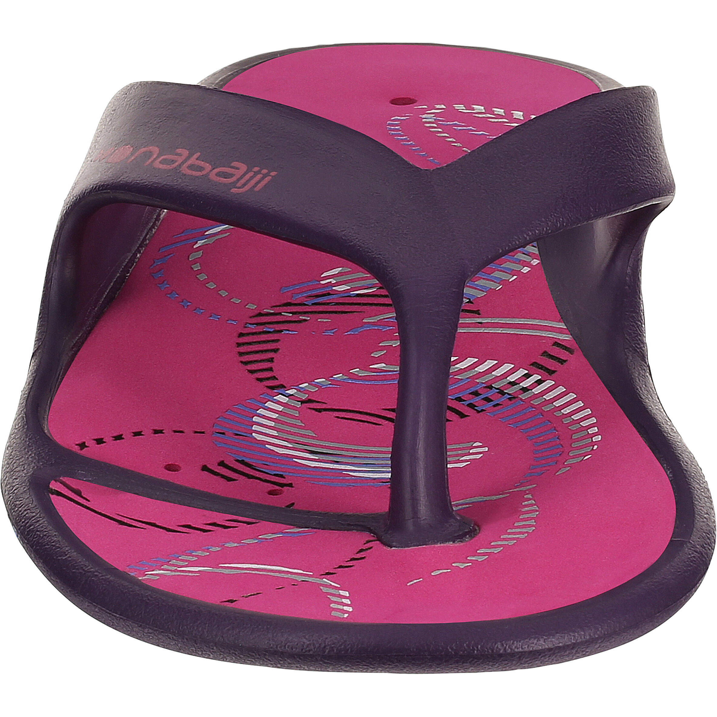 Women's pool flip-flops - Purple Printed 7/10