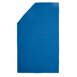 Microfibre striped towel size L 80 x 130 cm - blue