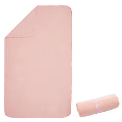 Microfibre striped towel size L 80 x 130 cm - Pink