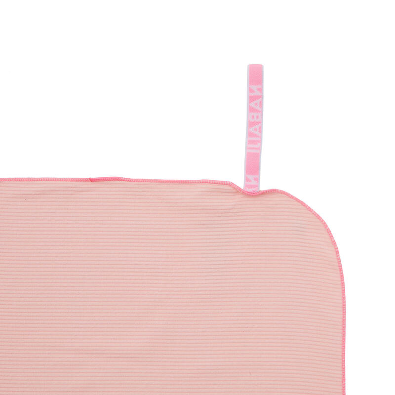 Toalha de natação microfibra às riscas rosa claro/escuro tamanho XL 110 x 175 cm