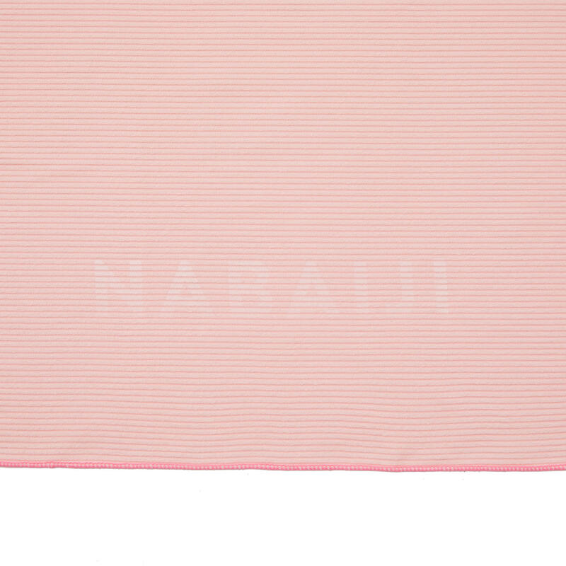 Serviette de bain microfibre à rayures rose clair foncé taille XL 110 x 175 cm