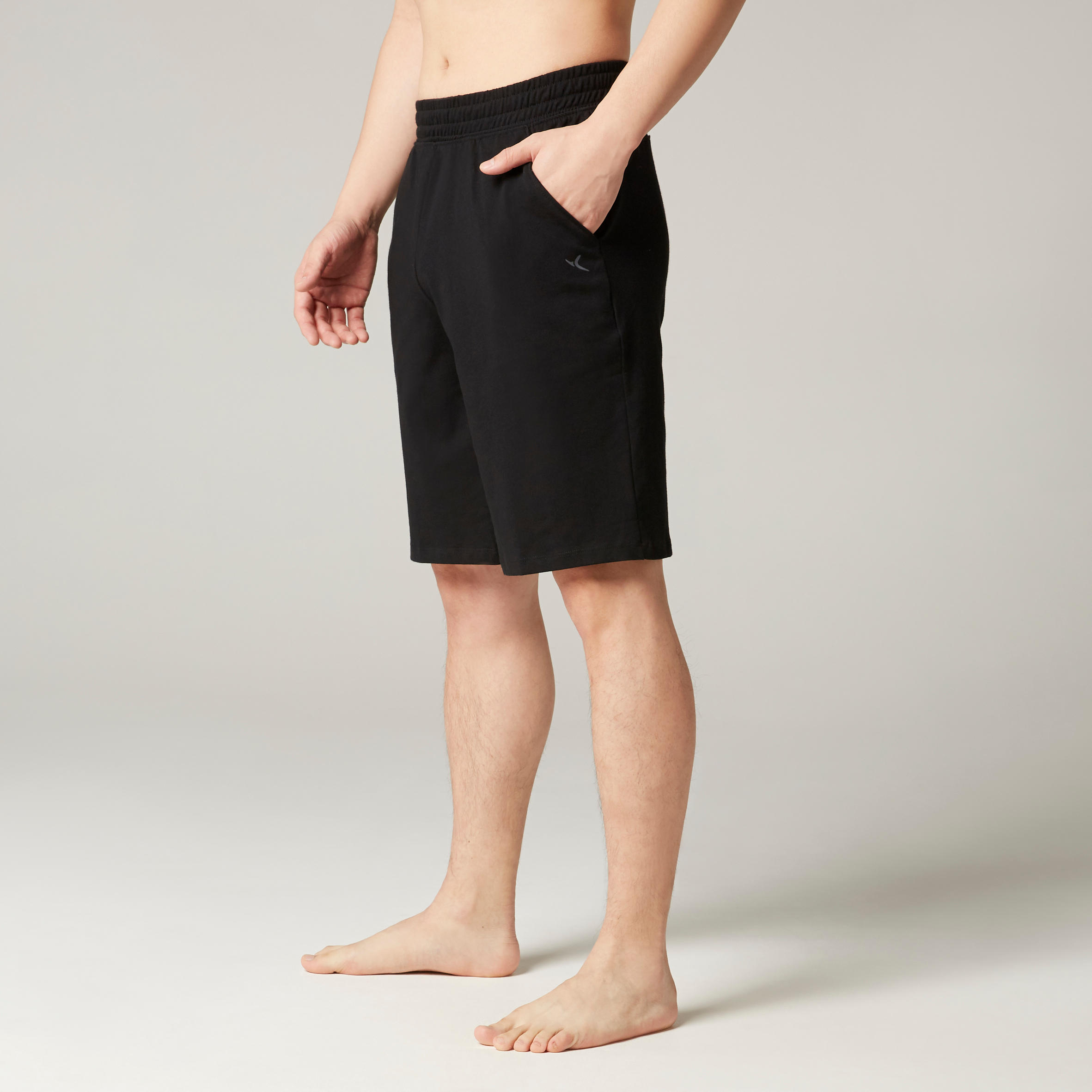 

Men' Gym Shorts Long Regular Fit 500 - Black -  By NYAMBA | Decathlon